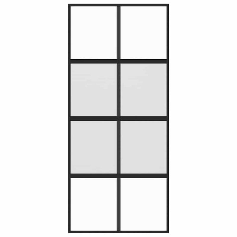 vidaXL fekete edzett üveg és alumínium tolóajtó 90 x 205 cm
