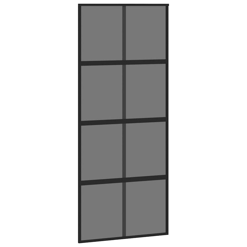 vidaXL fekete edzett üveg és alumínium tolóajtó 90 x 205 cm