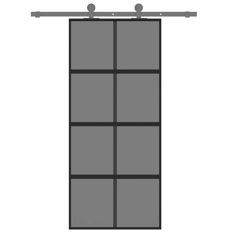 vidaXL fekete edzett üveg és alumínium tolóajtó 90 x 205 cm
