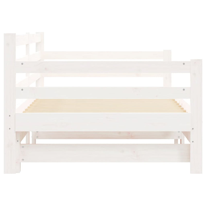 vidaXL fehér tömör fenyőfa kihúzható kanapéágy 90 x 200 cm