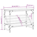 vidaXL fekete szerelt fa cipőtartó 60x30x45 cm