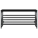 vidaXL fekete szerelt fa cipőtartó 90x30x45 cm