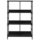 vidaXL fekete szerelt fa könyvespolc 78,5 x 33 x 117,5 cm