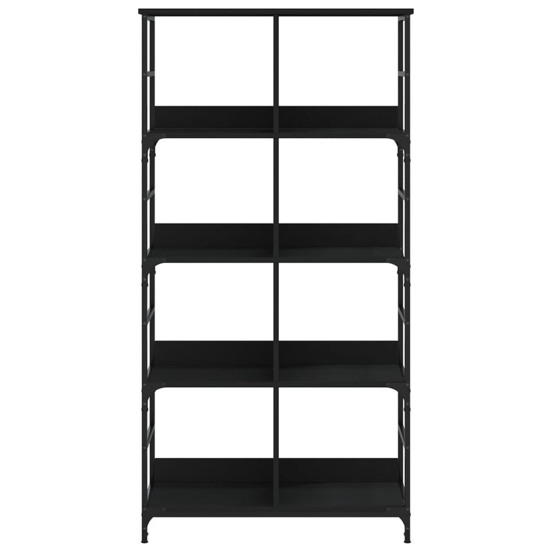 vidaXL fekete szerelt fa könyvespolc 78,5 x 33 x 153 cm