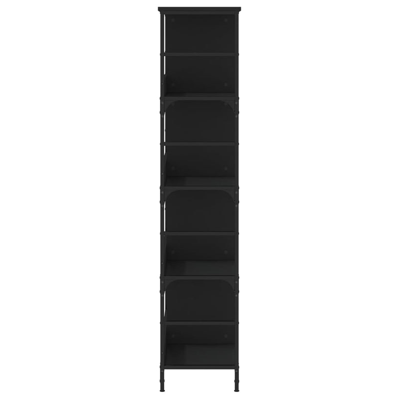 vidaXL fekete szerelt fa könyvespolc 78,5 x 33 x 153 cm