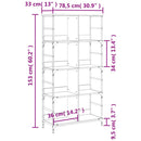 vidaXL füstös tölgy színű szerelt fa könyvespolc 78,5 x 33 x 153 cm