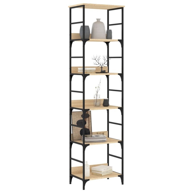 vidaXL sonoma tölgyfa könyvespolc 50 x 33 x 188,5 cm rétegelt fából