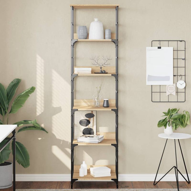vidaXL sonoma tölgyfa könyvespolc 50 x 33 x 188,5 cm rétegelt fából