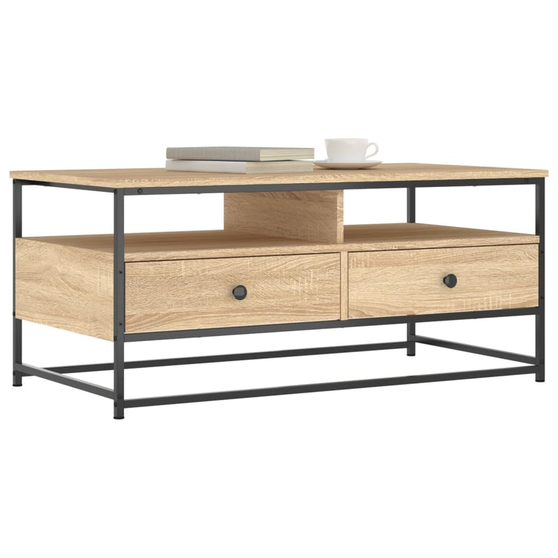vidaXL sonoma tölgy színű szerelt fa dohányzóasztal 100 x 51 x 45 cm
