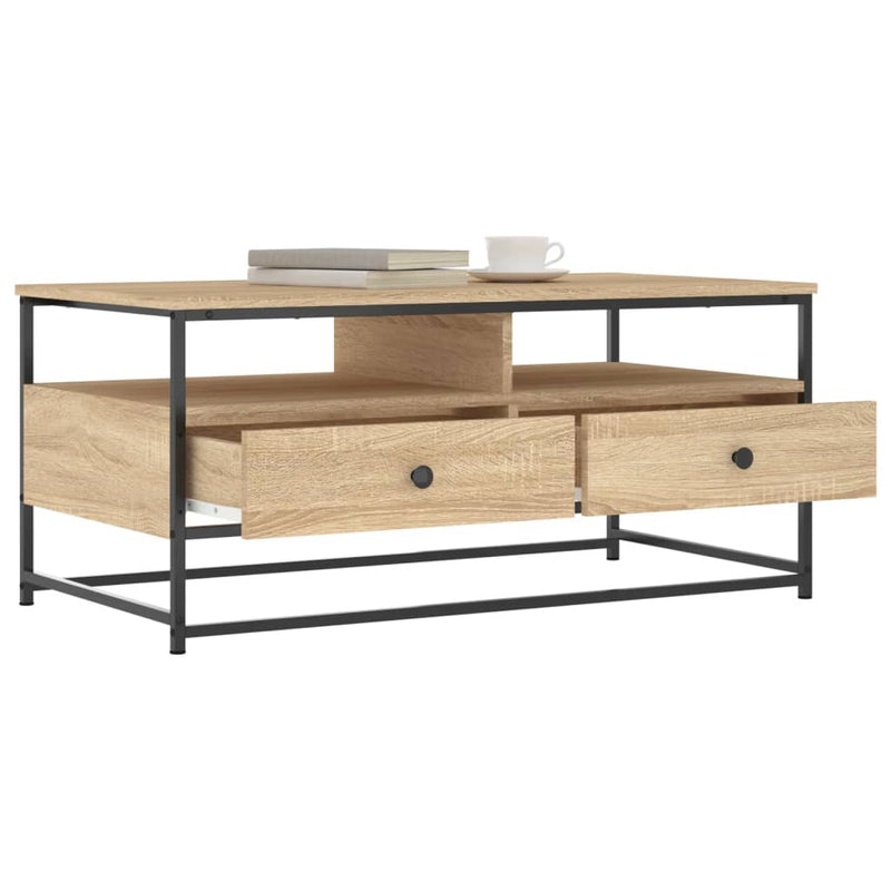 vidaXL sonoma tölgy színű szerelt fa dohányzóasztal 100 x 51 x 45 cm