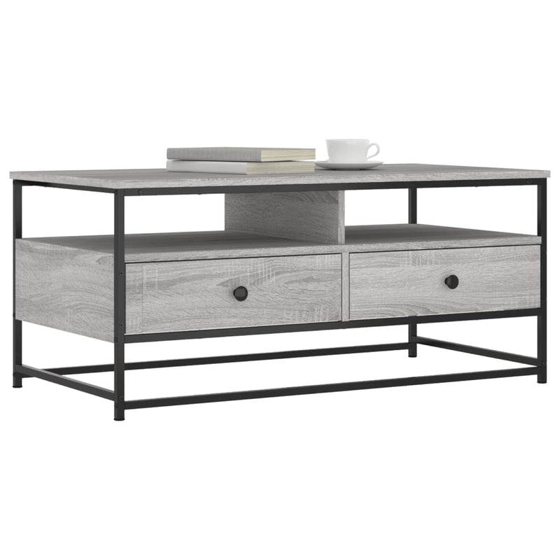 vidaXL szürke sonoma színű szerelt fa dohányzóasztal 100 x 51 x 45 cm