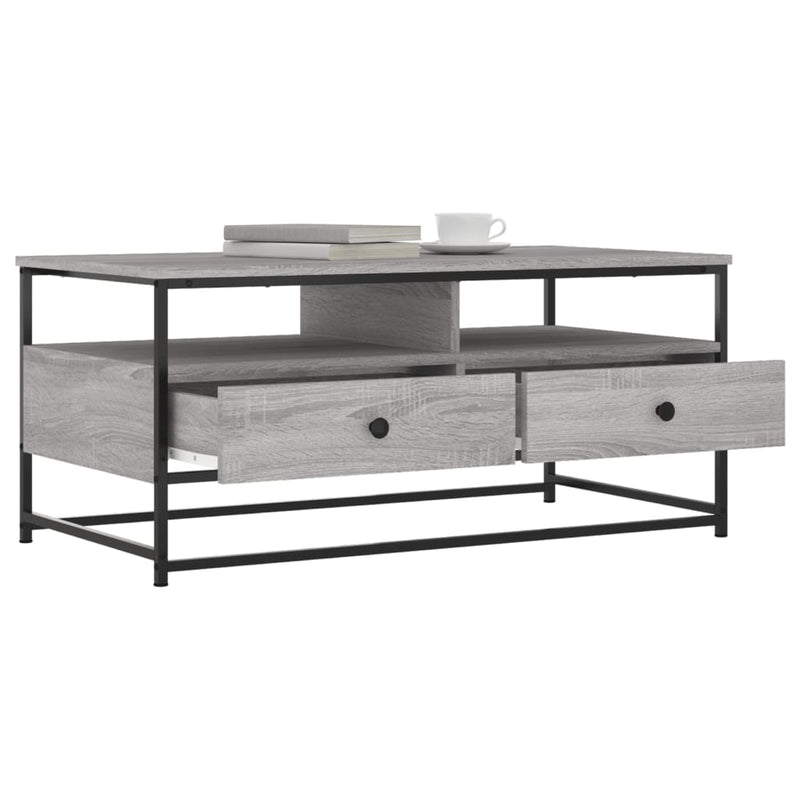 vidaXL szürke sonoma színű szerelt fa dohányzóasztal 100 x 51 x 45 cm