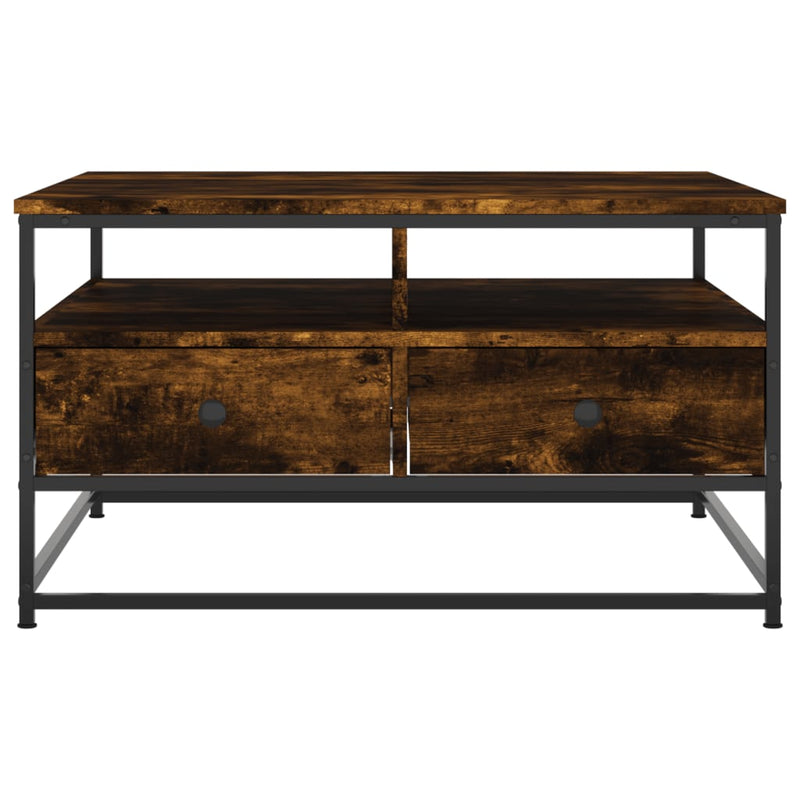 vidaXL füstös tölgy színű szerelt fa dohányzóasztal 80 x 80 x 45 cm