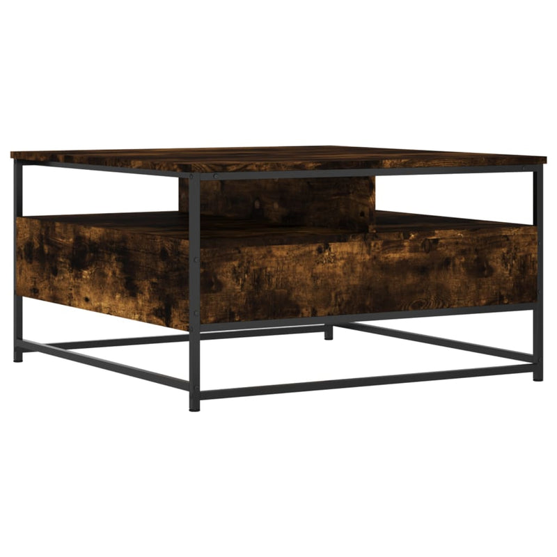 vidaXL füstös tölgy színű szerelt fa dohányzóasztal 80 x 80 x 45 cm