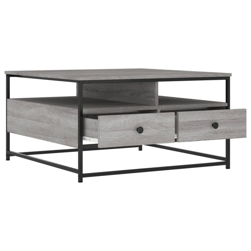 vidaXL szürke sonoma színű szerelt fa dohányzóasztal 80 x 80 x 45 cm