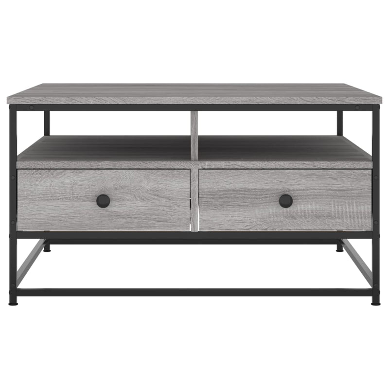 vidaXL szürke sonoma színű szerelt fa dohányzóasztal 80 x 80 x 45 cm