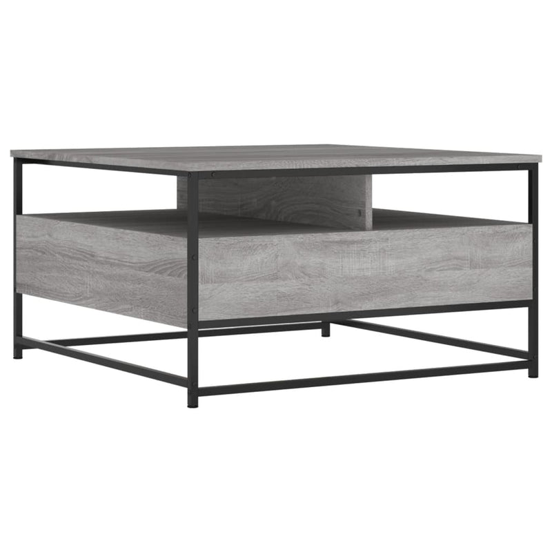 vidaXL szürke sonoma színű szerelt fa dohányzóasztal 80 x 80 x 45 cm