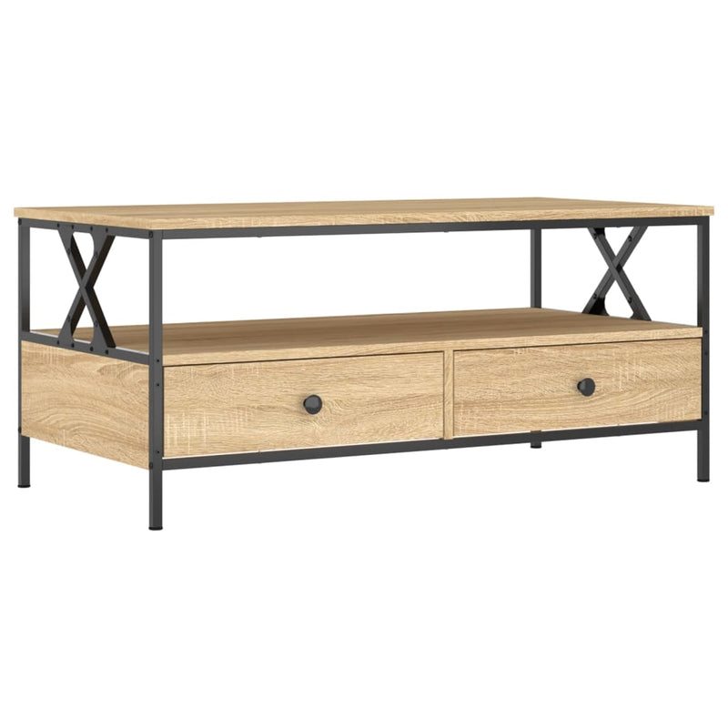vidaXL sonoma tölgy színű szerelt fa dohányzóasztal 100 x 51 x 45 cm