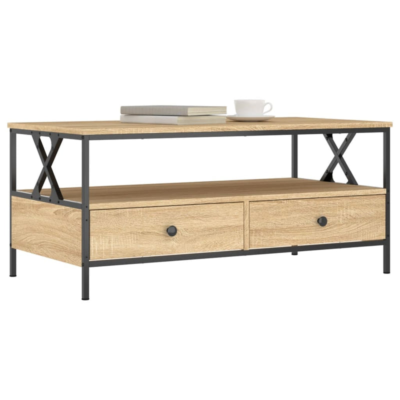 vidaXL sonoma tölgy színű szerelt fa dohányzóasztal 100 x 51 x 45 cm