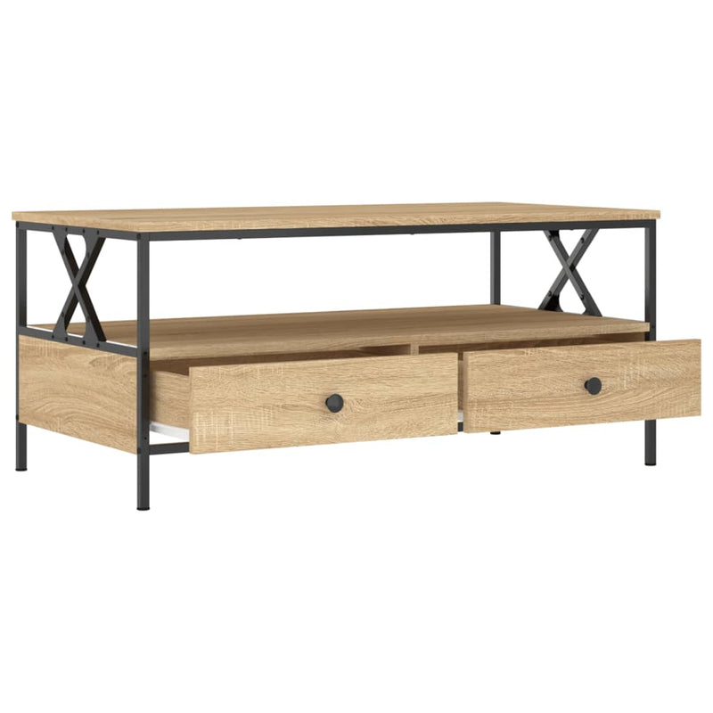 vidaXL sonoma tölgy színű szerelt fa dohányzóasztal 100 x 51 x 45 cm