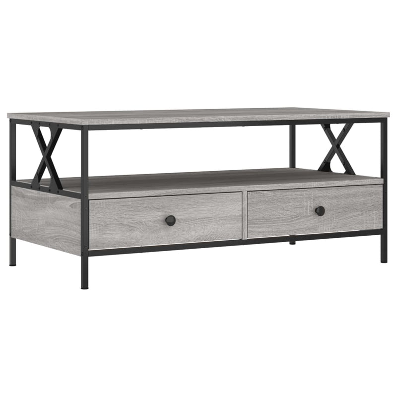 vidaXL szürke sonoma színű szerelt fa dohányzóasztal 100 x 51 x 45 cm