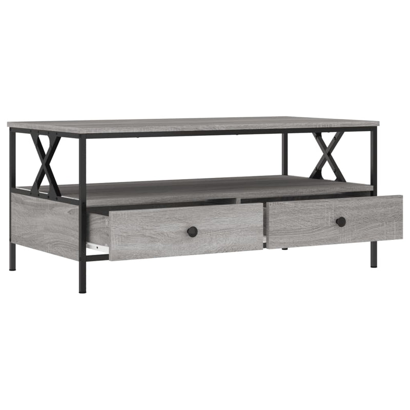 vidaXL szürke sonoma színű szerelt fa dohányzóasztal 100 x 51 x 45 cm