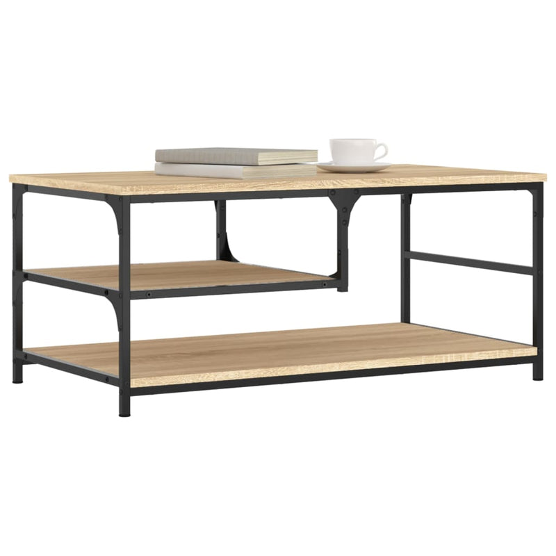 vidaXL sonoma tölgy színű szerelt fa dohányzóasztal 90 x 49 x 40 cm