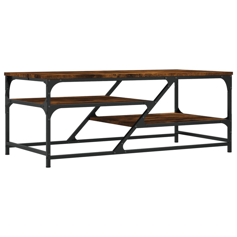 vidaXL füstös tölgy színű szerelt fa dohányzóasztal 100 x 49 x 40 cm
