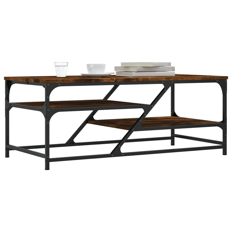 vidaXL füstös tölgy színű szerelt fa dohányzóasztal 100 x 49 x 40 cm