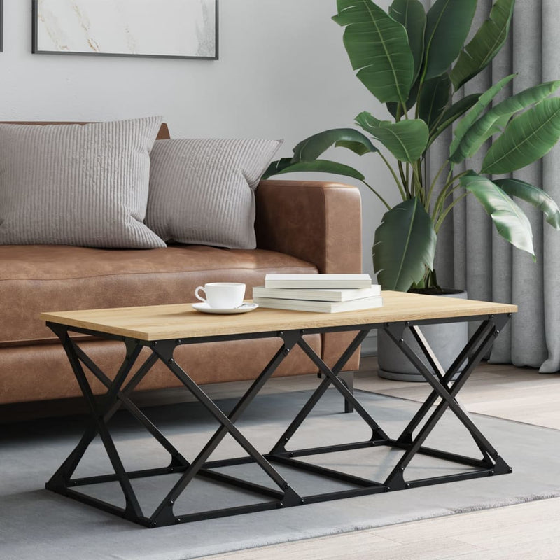 vidaXL sonoma tölgy színű szerelt fa dohányzóasztal 100 x 49 x 40 cm