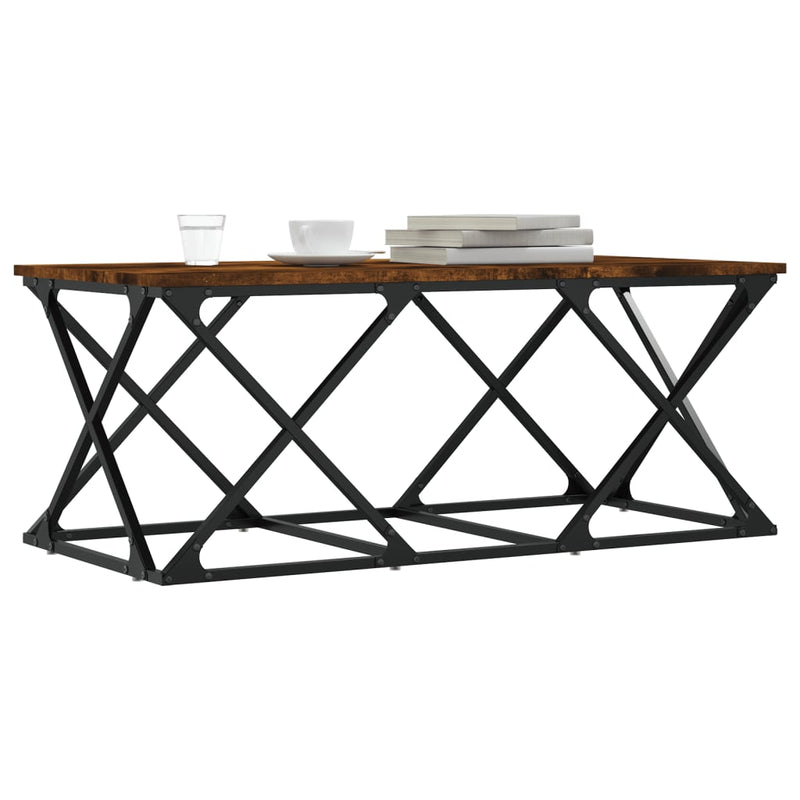 vidaXL füstös tölgy színű szerelt fa dohányzóasztal 100 x 49 x 40 cm