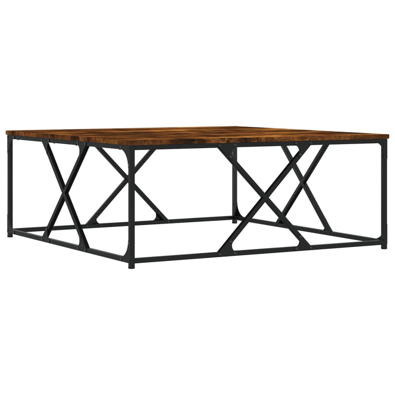 vidaXL füstös tölgy színű szerelt fa dohányzóasztal 100x100x40 cm