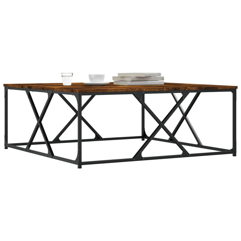 vidaXL füstös tölgy színű szerelt fa dohányzóasztal 100x100x40 cm