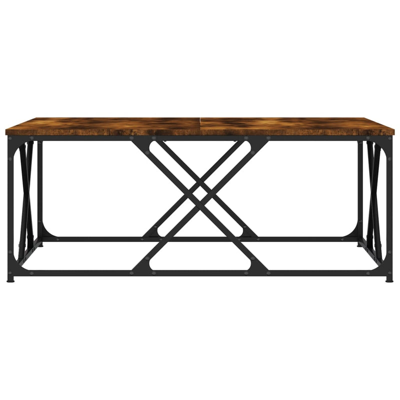 vidaXL füstös tölgy színű szerelt fa dohányzóasztal 100x100x40 cm
