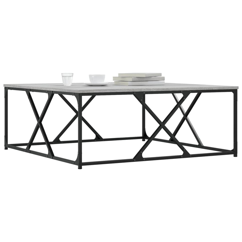 vidaXL szürke sonoma színű szerelt fa dohányzóasztal 100x100x40 cm