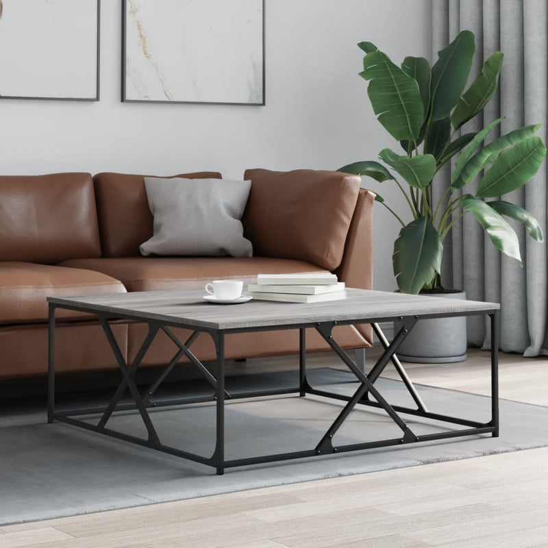 vidaXL szürke sonoma színű szerelt fa dohányzóasztal 100x100x40 cm