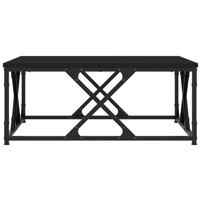 vidaXL fekete szerelt fa dohányzóasztal 70 x 70 x 30 cm