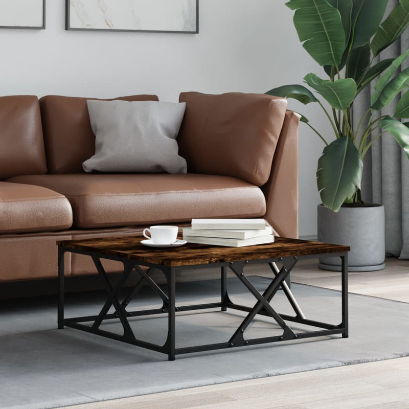 vidaXL füstös tölgy színű szerelt fa dohányzóasztal 70 x 70 x 30 cm