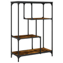 vidaXL füstös tölgy szerelt fa és acél könyvespolc 81x36x115 cm
