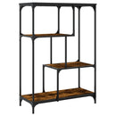 vidaXL füstös tölgy szerelt fa és acél könyvespolc 81x36x115 cm