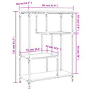 vidaXL szürke sonoma szerelt fa és acél könyvespolc 81x36x115 cm