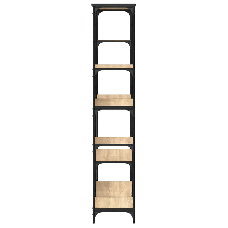 vidaXL sonoma tölgy szerelt fa és acél könyvespolc 99x35,5x176 cm