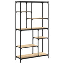 vidaXL sonoma tölgy szerelt fa és acél könyvespolc 99x35,5x176 cm