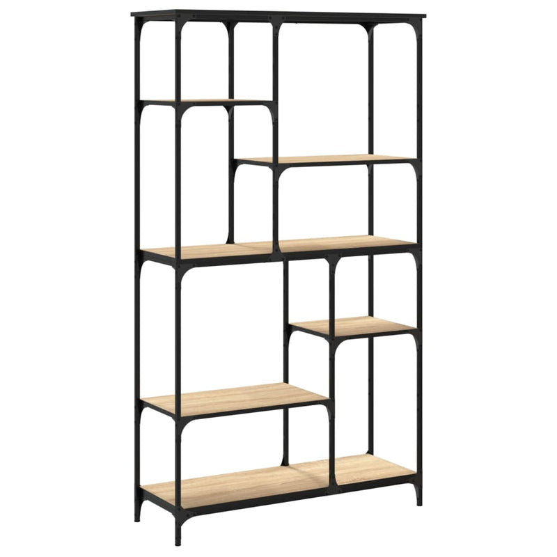 vidaXL sonoma tölgy szerelt fa és acél könyvespolc 99x35,5x176 cm