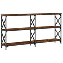 vidaXL füstös tölgy színű szerelt fa tálalóasztal 156 x 28 x 80,5 cm