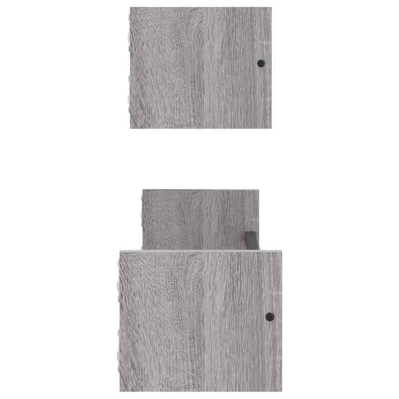 vidaXL 2 db szürke sonoma színű fali polc rúddal 60 x 16 x 14 cm