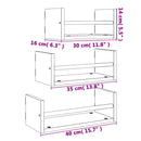 vidaXL 3 részes sonoma színű szerelt fa fali polc szett rúddal