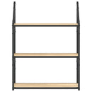 vidaXL 3 szintes sonoma tölgy színű szerelt fa fali polc 60x21x78,5 cm
