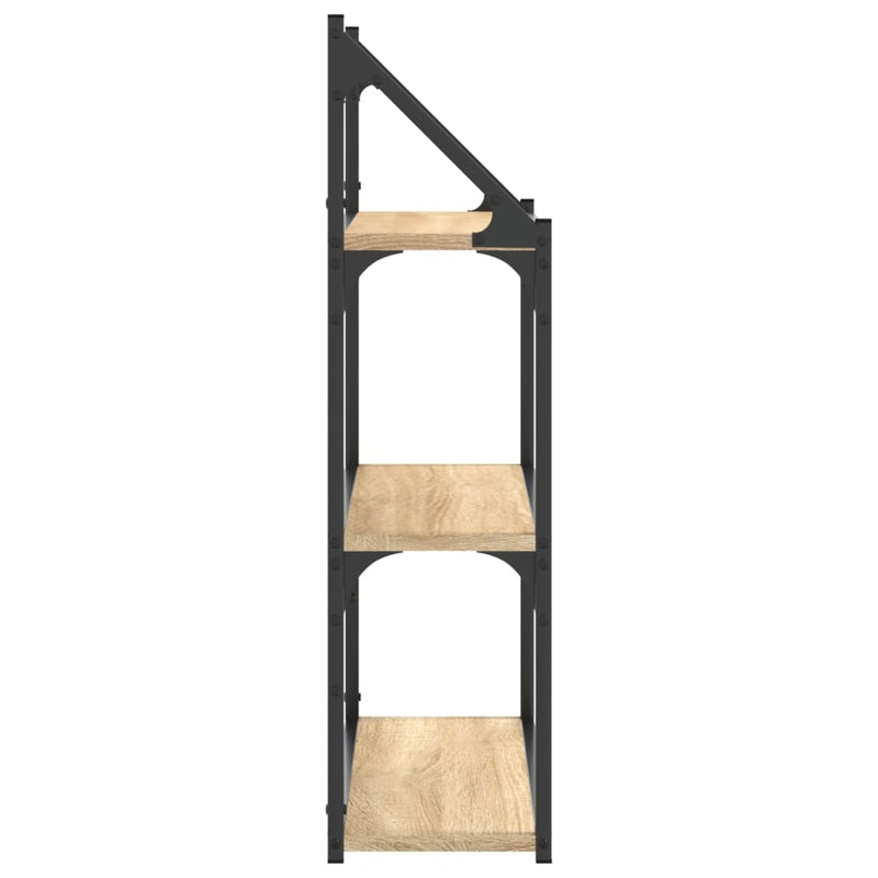 vidaXL 3 szintes sonoma tölgy színű szerelt fa fali polc 60x21x78,5 cm