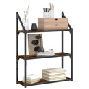 vidaXL 3 szintes füstös tölgy színű szerelt fa falipolc 60x21x78,5 cm